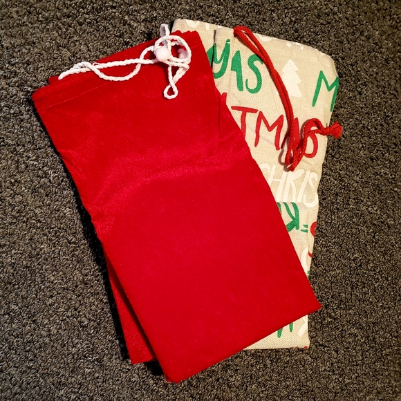 Christmas Jumbo Bags Drawstring X-Large Set of Two - Picture 1 of 3